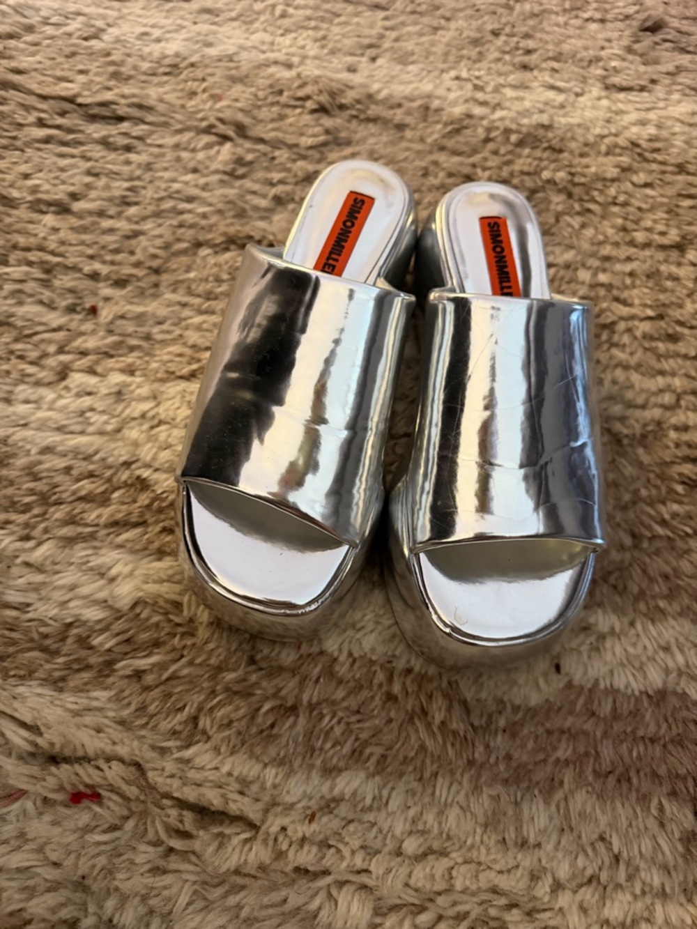 Simon Miller Chrome Silver Slide Mules